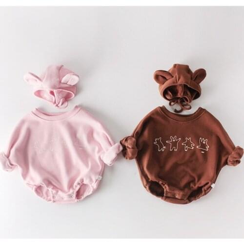 Winter baby boy/girls jumpsuit bat sleeve cartoon bear doing gymnastics printing pattern romper for girls costumes velvet onesie