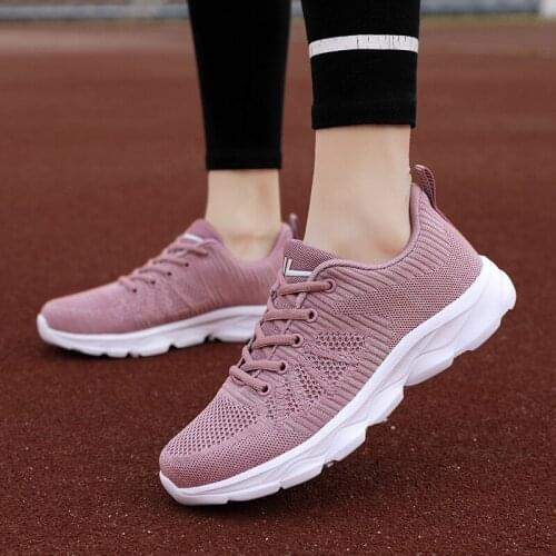 Autumn Sneakers Women Flat Shoes Female Lace-up Breathable Mesh Ladies Running Woman Walking Zapatos De Mujer