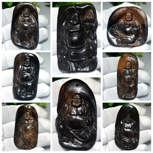 Kalimantan Chinese Eaglewood Pendant Viet Nam Carved Guanyin Maitreya God of Wealth Birthday Hangtag Agarwood Brand Accessories