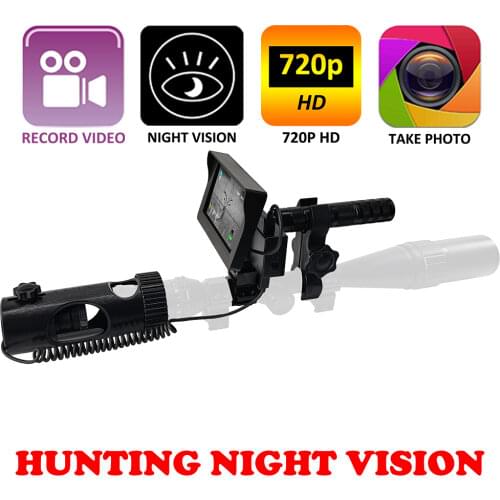 Megaorei2 720p Video Record Night Vision Rifle Scope Camera for Spotting with Monitor and 850nm Laser IR Infrared Flashlight Hog