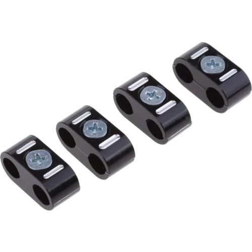 7mm Metal Dual Cable Holder Clamp Throttle / Clutch / Brake / Wiring Black