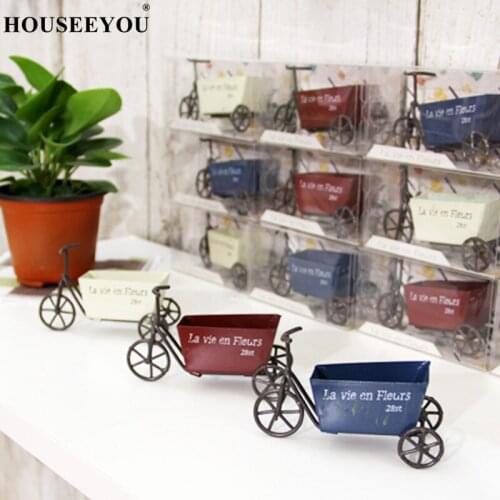 Miniature Metal Tricycle Fairy Garden Ornaments Interior Decoration Mini Plant Pot Craft Decor Accessories Wagon