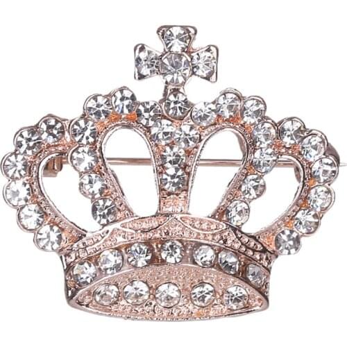 Fashion Rhinestone Style Brooch Pin Crown Design Breastpin Vintage Wedding Gift for Women 2020
