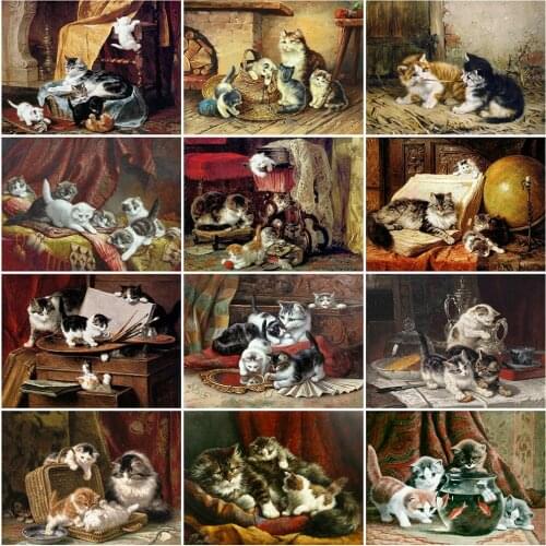 MomoArt Diamond Mosaic Cat Animal Full Square Drill Diamond Painting Picture Of Rhinestone Embroidery 5D DIY Art Wall Home Decor