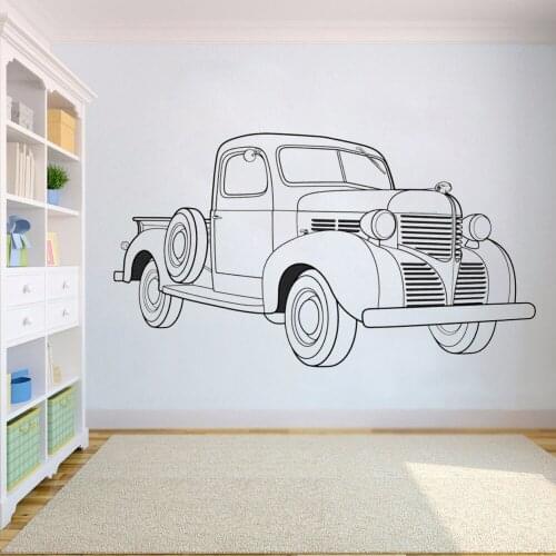 Cartoon Retro Car Vinyl Wall Sticker Art Home Decor Decal Removable Cool Bedroom Mural Decorative Living Room decoration HY608