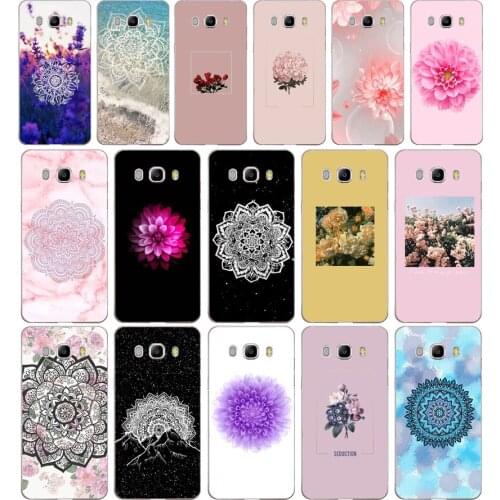 209 Mandala Flower Datura Floral Printing Soft Silicone Tpu Cover phone Case for Samsung j3 j5 j7 2016 2017 j330 j2 j6 Plus 2018