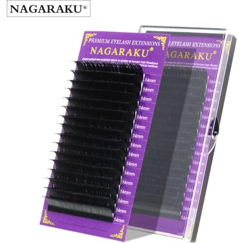 NAGARAKU 16Rows Faux mink individual eyelash lashes maquiagem cilios for professionals soft mink eyelash extension