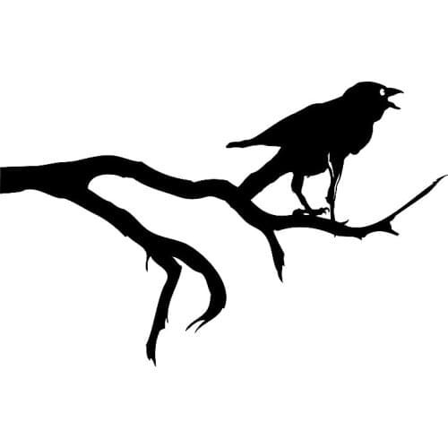 Crow on Creative Tree Branches Fun Car Stickers Pvc Personality Body Windows Fashion and Exquisite Decals Waterproof Decoration