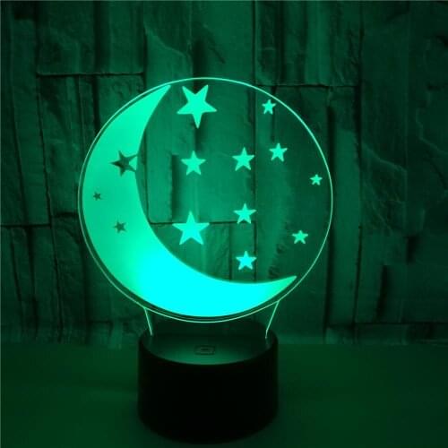 Moon 3dLed Night Light Bedside Visual Valentines Day Gift Led Light Christmas Tree Decorations Baby Bedroom 3d Lamp