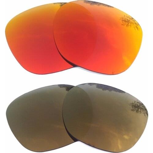Orange Red Mirrored & Bronze Gold Mirrored Polarized Replacement Lenses for Garage Rock Frame 100% UVA & UVB