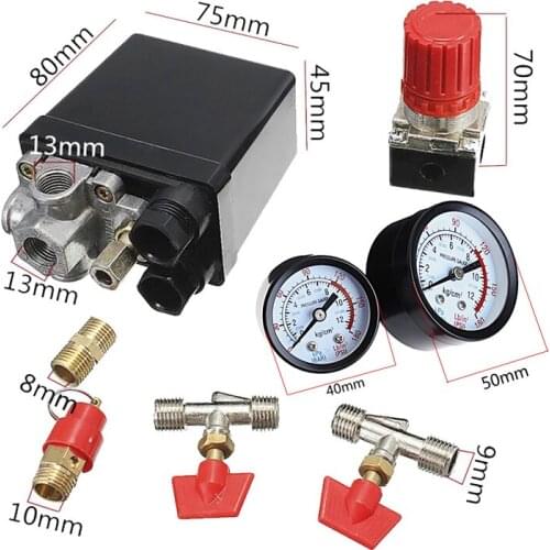P15D 120PSI Air Compressor Pressure Valve Switch Manifold Relief Regulator Gauges