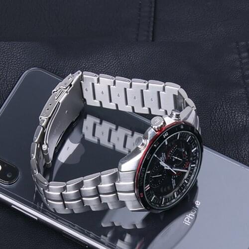 Durable Stainless Steel Wrist Watch Bands For Casio EQS-A500 EQSA500 EQW-A1300 Fashion High Quality Anti-sweat WatchBands Strap