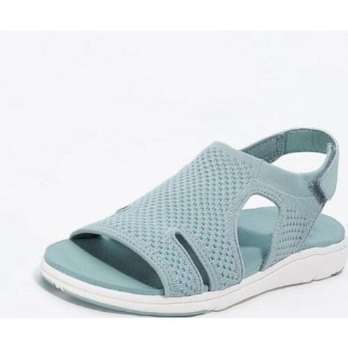 Womens Shoes Summer Sports Shoes Comfortable Flat Sandals Solid Color Non-Slip Elastic Band Breathable Open Toe Beach Shoes