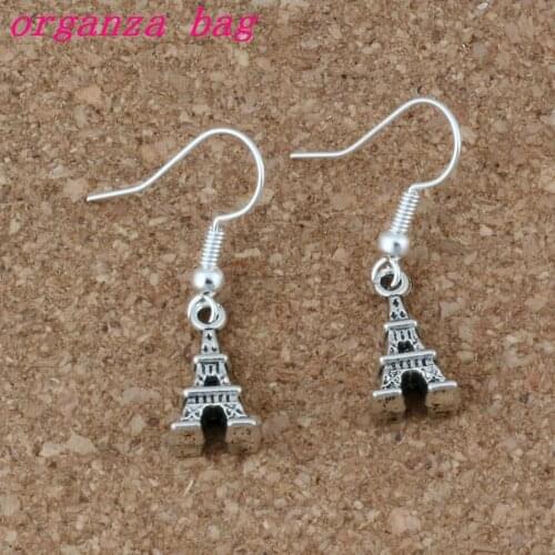 Eiffel Tower Earrings Fish Ear Hook 30pairs/lot Zinc alloy Chandelier Jewelry 8x32mm A-220e