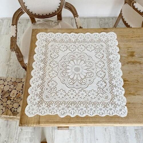 Retro Table Cloth White Vintage Lace Decorative Tablecloth Dining Table Cover Cloth Textile Wedding Party Hotel Home Decor