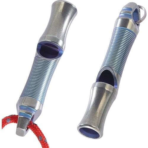 Ultralight Titanium Emergency Whistle with Lanyard 103 Decibels for Outdoor Camping Hiking Signaling Survival Rescue Tools