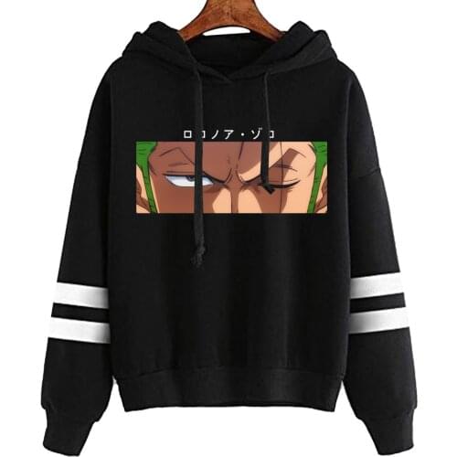 Men Women Kawaii Anime One Piece Roronoa Zoro Print Loog Sleeve Hoodie Sweatshirt
