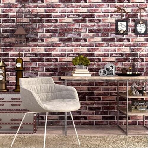 WELLYU High-end retro nostalgic 3D brick wallpaper clothing store imitation green brick red brick tooling hotel bar wallpaper