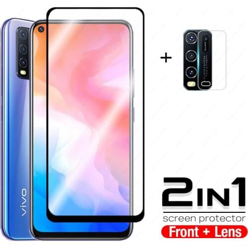 1-2pcs full cover tempered glass for vivo y30 y50 y 30 50 Screen protector for VIVO Y30 Y50 6.47 inch camera lens protective