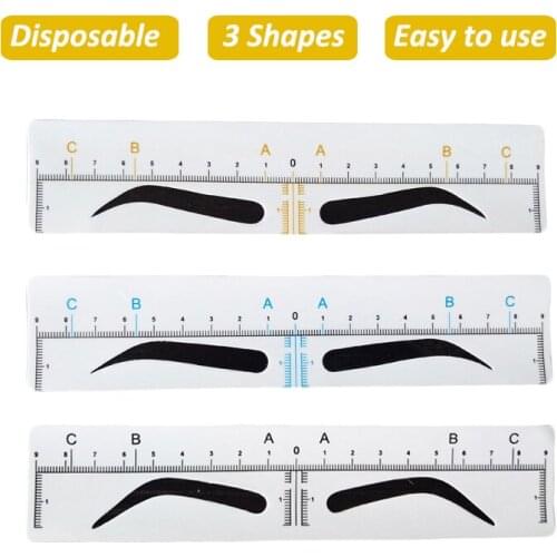 100pcs Disposable Eyebrow Tattoo Supplies Stickers Waterproof Microblading Sticker Eyebrows Ruler Portable Brow Shaping Tools