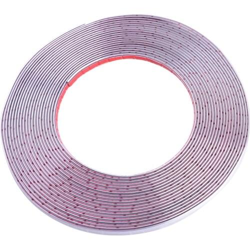 15m Chrome Silver DIY Car Body Moulding Trim Strip Fit For Grille Window Door Bumper Universal