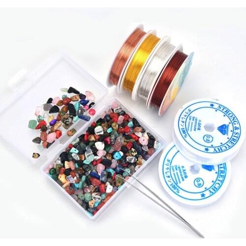 175Gram 5-8mm Mixed Natural Chip Gemstone Beads Healing Crystals Crushed Irregular Shaped Beads with Box For Jewelry Making