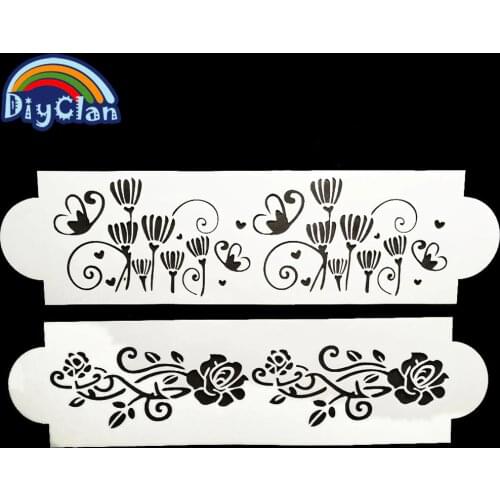 2PCS/set popular Lace design stencil fondant cake decorating tools cake mold pastry tools baking decoration P0068