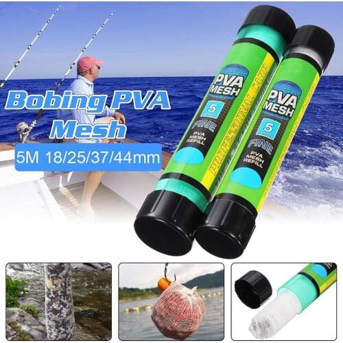 5M 18/25/37/44mm refill spool tube PVA fishing wire mesh bait bag fishing nester water soluble bag