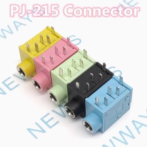 50Pcs Pj215 Pj325 3.5Mm Five Colours Stereo Headphone Connector Adapter Power Plug Audio Video Jack Socket Plug