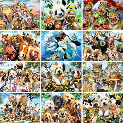 AZQSD Diamond Embroidery Dog Diamond Painting 5d Animal Cross Stitch Rhinestones Wall Art Needlework Gift Handicrafts Home Decor