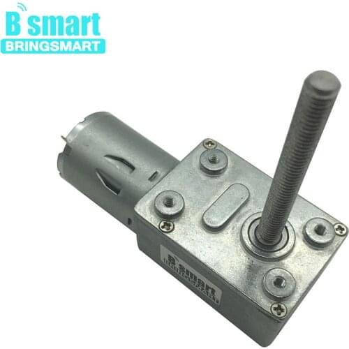 Bringsmart JGY 370 Worm Motor M6 Screw Shaft Length 50MM DC Worm Gear Motor High Torque Reversed Reduction Motor Self-locking