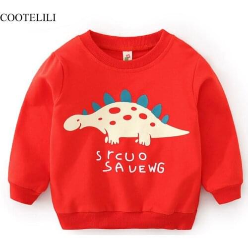 COOTELILI Cute Dinosaur Clothes Kids Boys Sweatshirts Tops Spring Autumn Hoodies Kids Girls Hoodies Long Sleeve Tops