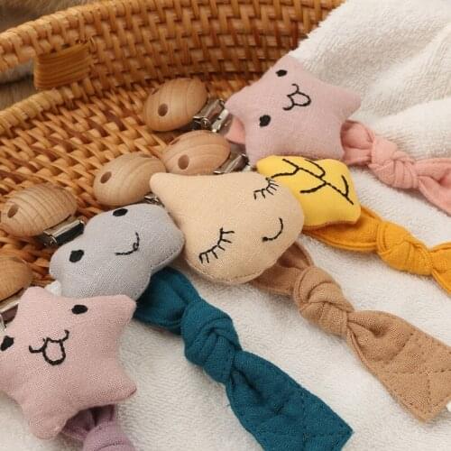 Baby Pacifier Clip Chain Cotton Cartoon Country Style Pacifier Holder Dummy Clips Handmade Baby Christmas Gift
