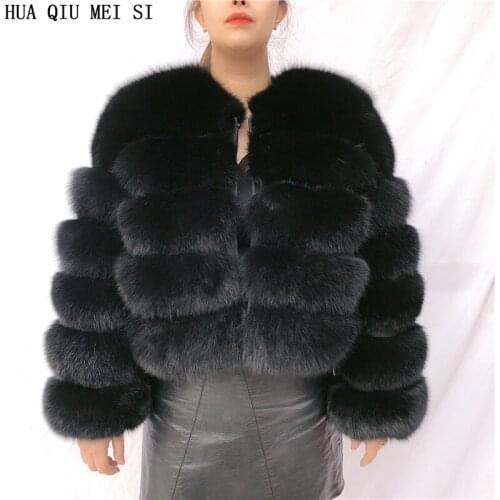 HUA QIU MEI SI Long Fur Coats