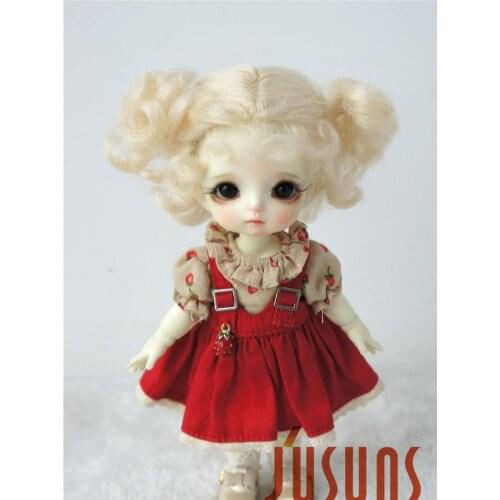 JD269 1/8 mohair doll wig Lovely double bowl BJD hair size 5-6 inch fashion doll accessories