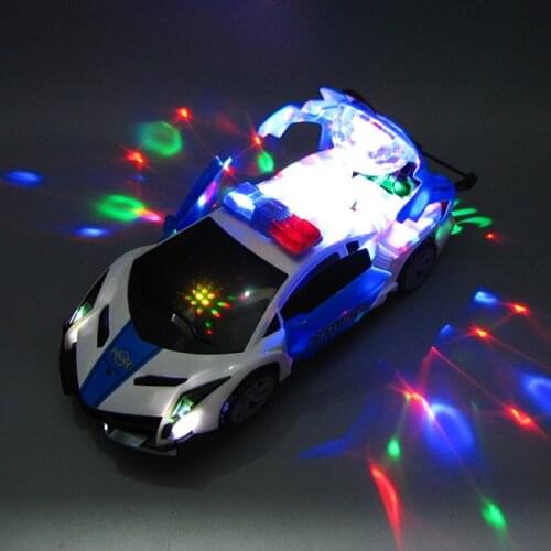Electric Dancing Deformation Rotating Universal Police Toy Car Boy Kids Christmas Birthday Gift