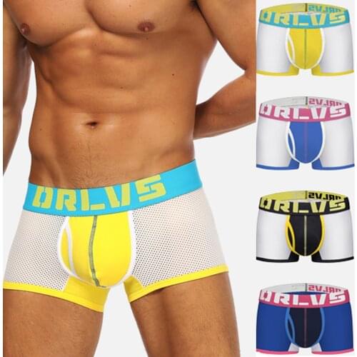 MenS Underwear Fashion Mesh Underwear Breathable Low Waist Sexy Boxer Briefs Different Models сексуальное нижее белье 40