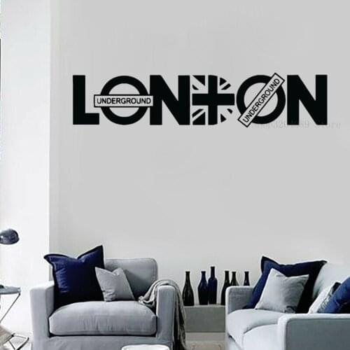 Interesting London Quote Wall Sticker Vinyl Flag Frase Decals For Office Living Room Home Decor Art Self-adhesive Wallpape CN209