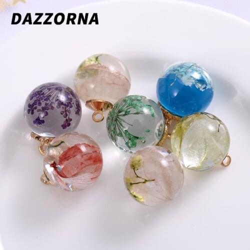 New 2Pcs/Pack 7colors Transparent Beads Flower Pattern Acrylic Pendants Charm Pendants For Necklace Diy Bracelet Accessories