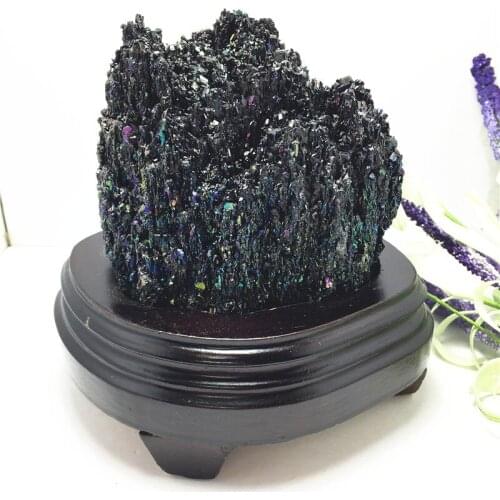 1pc Colorful Natural Seven Color Rainbow Stone Mineral Specimen With Stand Original Specimen Cluster Collection Stone