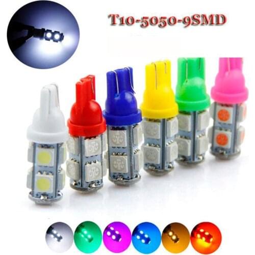 Manufacturer Direct Sale T10 5050 9SMD Led Width Lamp Instrument Lamp License Plate Lamp W5w Lamp Led Lights for Car