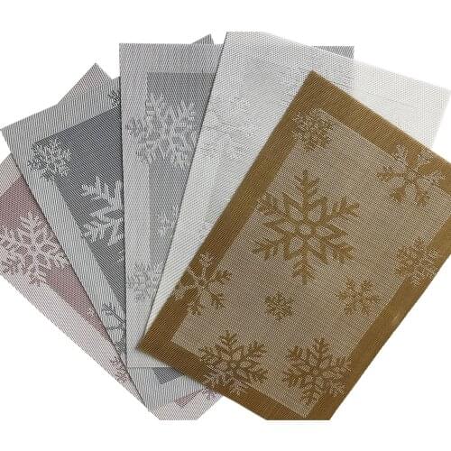 PVC Christmas Snowflake Table Mats Placemats Sets New Christmas decorations, Christmas placemats