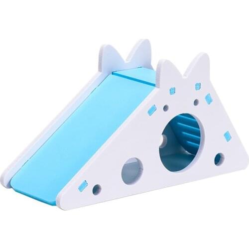 Hamster Hideout Cute Hamster Exercise Toy Wooden Hamster House with Ladder Slide for Guinea Pig Hamster Accessories Hamster Cage