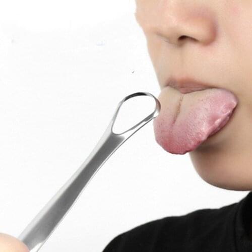 Stainless Steel Tongue Scraper Cleaner Metal Srapes Reusable & Ecofriendly Tongue Brush Fresh Breath Scraper