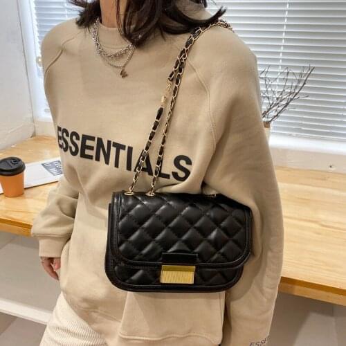 Crossbody Bags for Women Shoulder Bag Designer Box Women Bag Handbag Purse Fashion Chain PU Leather 2021 New Lattice Solid Color