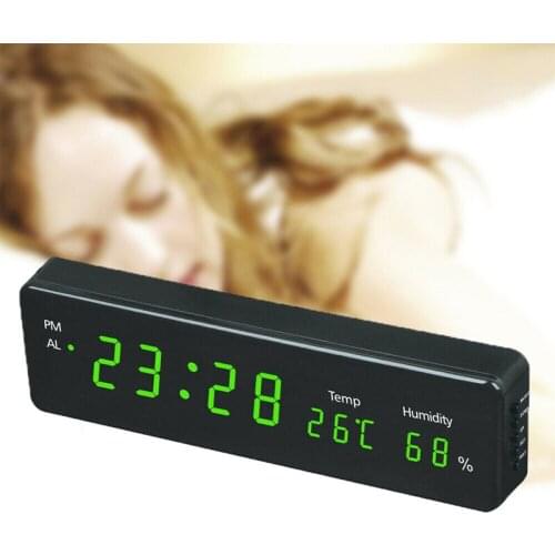 LED Display Alarm Clock Digital Watch Clock Wake-up Lamp Electronic Time Temperature Display Home Decoration LCD Display Clock