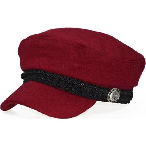 2020 Trend Winter Hats For Women French Style Wool Bakers Boy Hat New Cool Women Baseball Cap Black Visor Hat Gorras Casquette