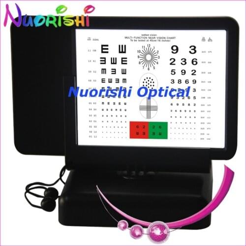 W3001 Double-side Reading Led Illuminated Vision Chart Tumbling E and Numbers Back With Amsler Grid 40cm Visual Acuity Chart
