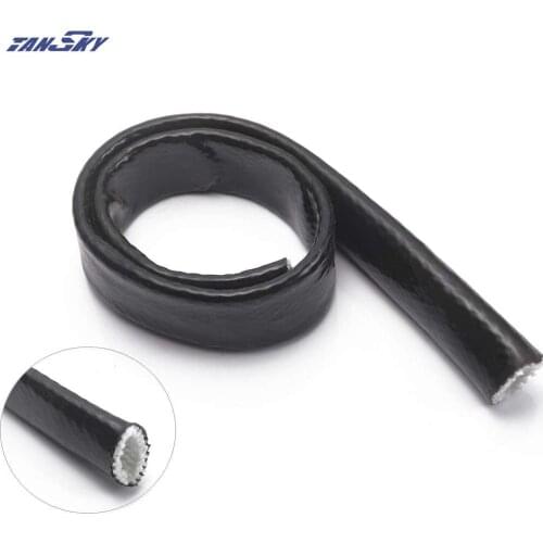 High Temperature Heat AN12 Black Fire Sleeve Fire Braid Flame Shield 3/4X1M ID:19MM For FORD MUSTANG 86-93 TK-FHGAN12