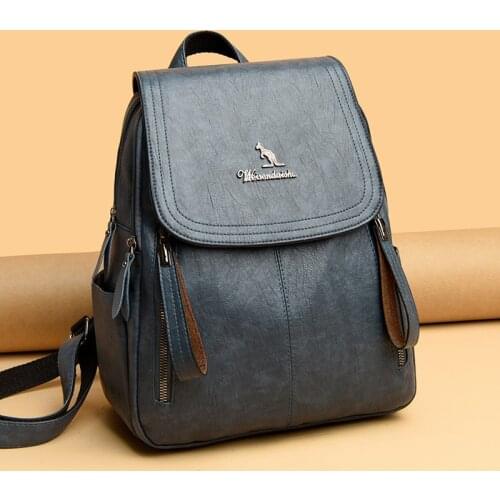 2021 High Quality Leather Backpack Women Backpacks Casual Travel Backpack School Bag for Girls Luxury Ladies Sac A Dos Back Pack